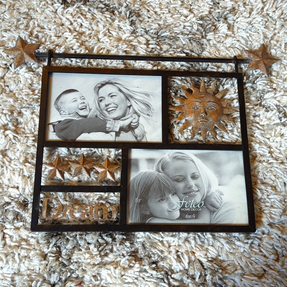 Fetco Home Decor Metal Dream Star and Sun 4×6 Picture Frame